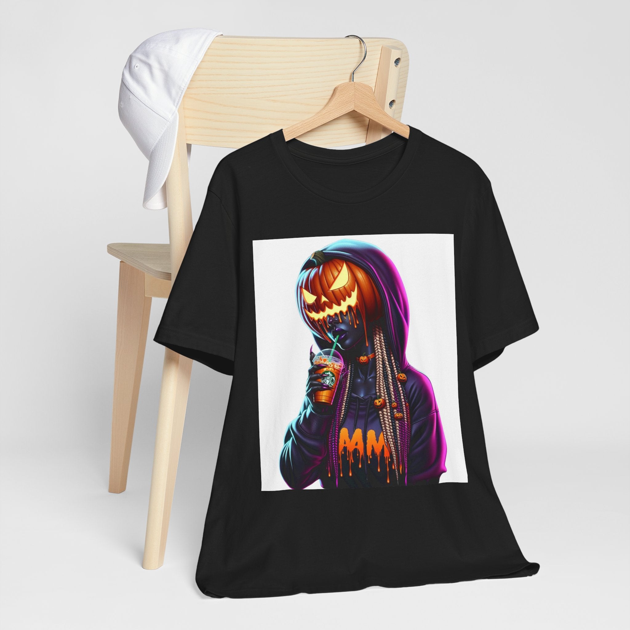 Pumpkin Head Glam Halloween Graphic Tee – Unisex Streetwear T-Shirt
