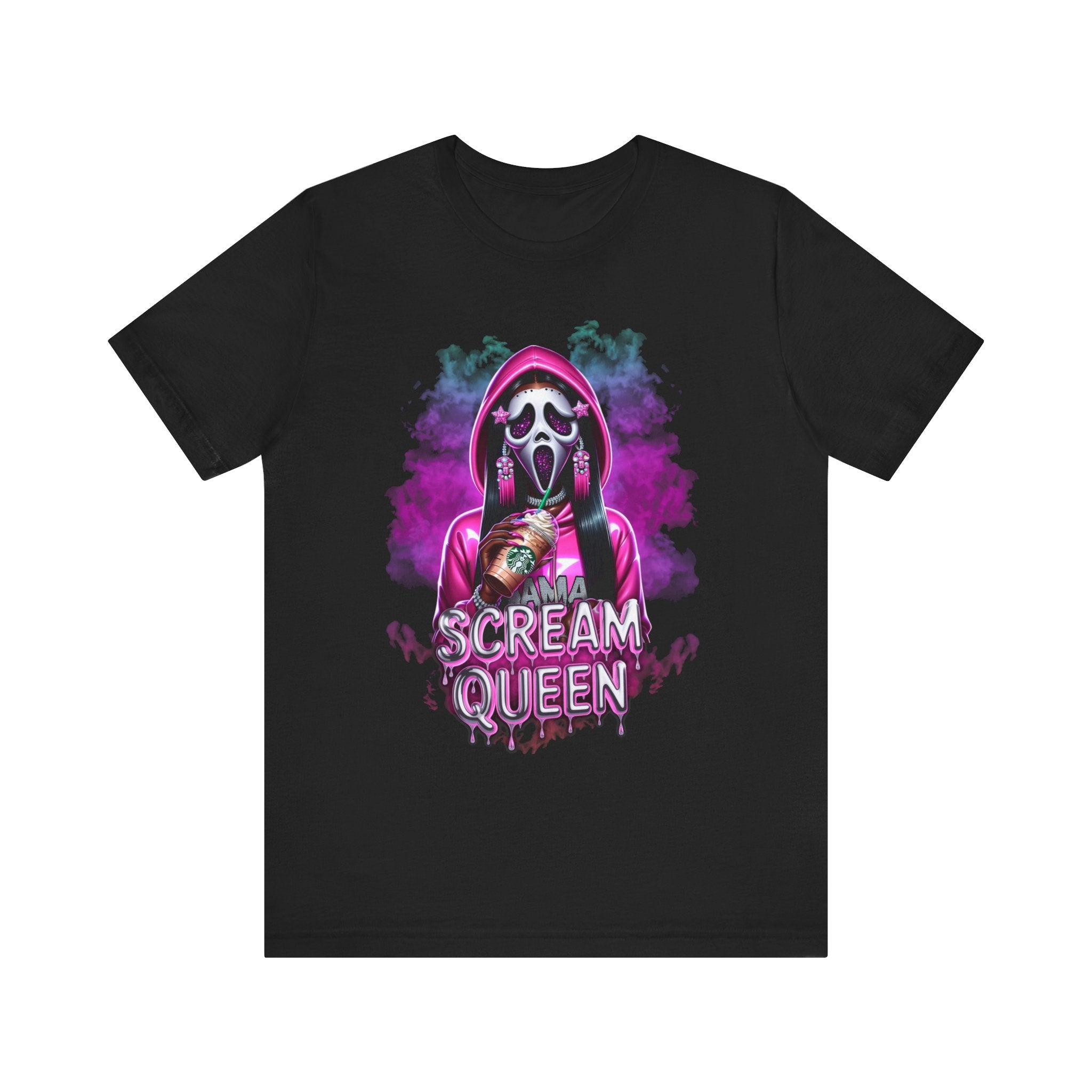 Scream Queen Horror Graphic Tee – Neon Pink Hoodie Halloween Unisex T-Shirt
