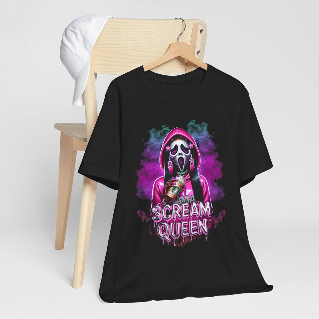 Scream Queen Horror Graphic Tee – Neon Pink Hoodie Halloween Unisex T-Shirt