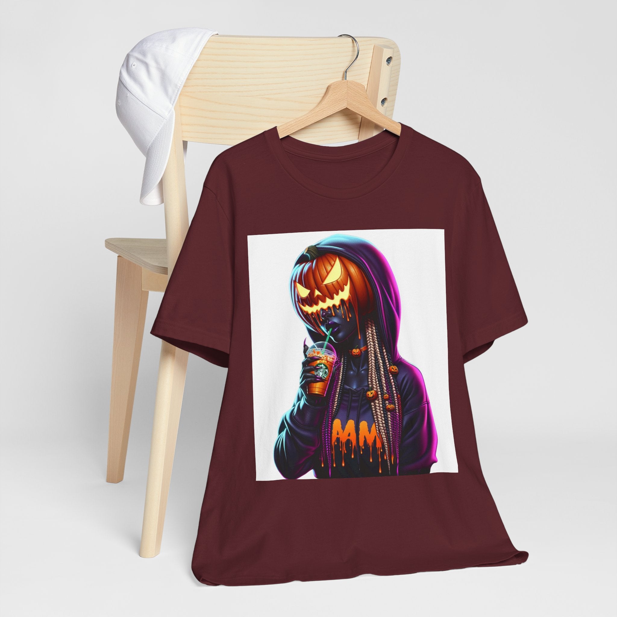 Pumpkin Head Glam Halloween Graphic Tee – Unisex Streetwear T-Shirt