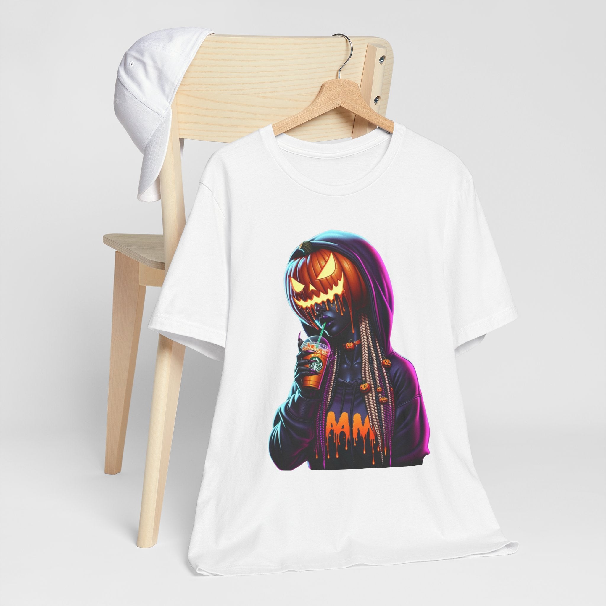 Pumpkin Head Glam Halloween Graphic Tee – Unisex Streetwear T-Shirt