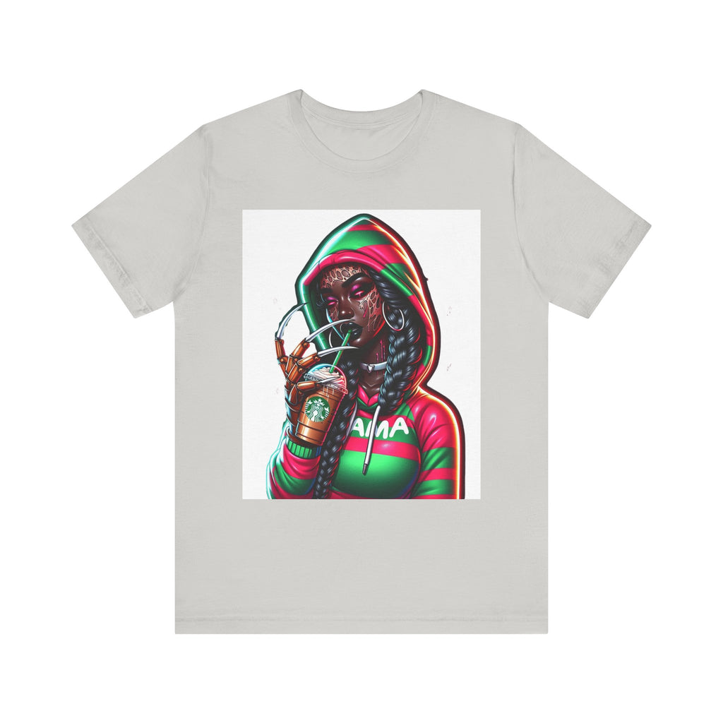 Horror Mama Freddy Vibes Tee – Striped Hoodie Creepy Graphic | Unisex T-Shirt