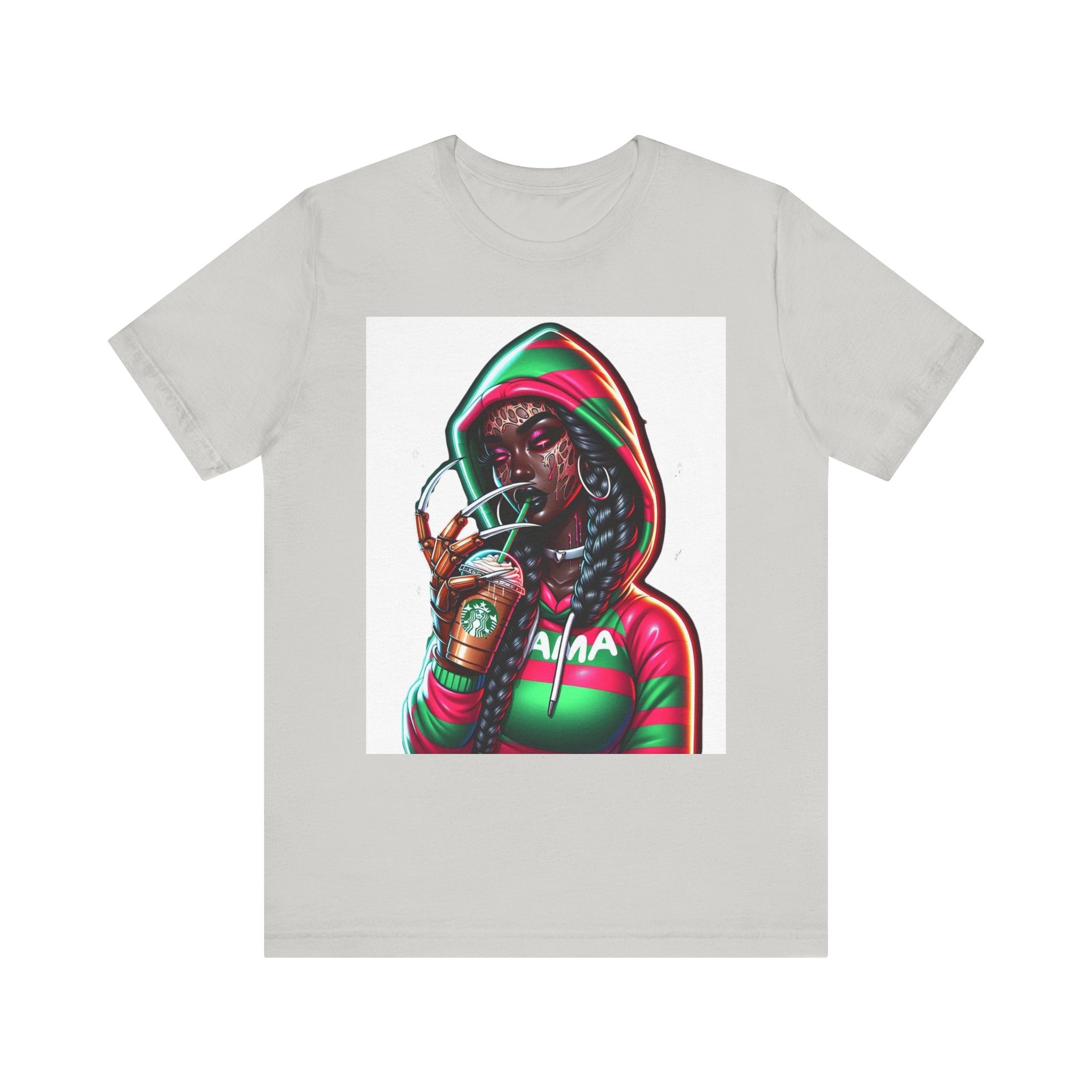 Horror Mama Freddy Vibes Tee – Striped Hoodie Creepy Graphic | Unisex T-Shirt