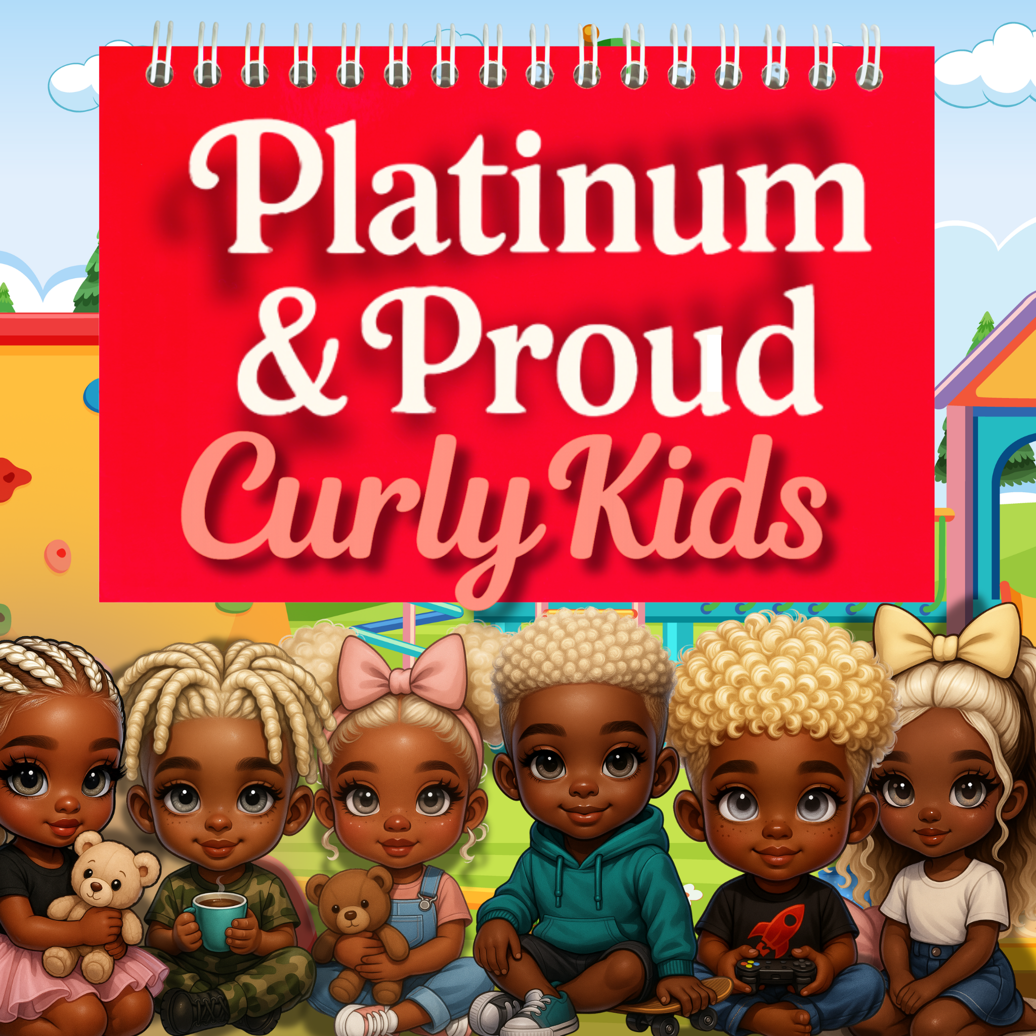 Platinum & Proud Curly Kids – Digital Character Pack (Set of 6)