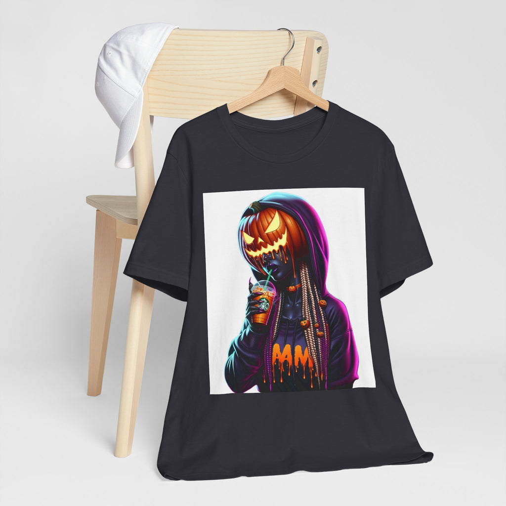Pumpkin Head Glam Halloween Graphic Tee – Unisex Streetwear T-Shirt
