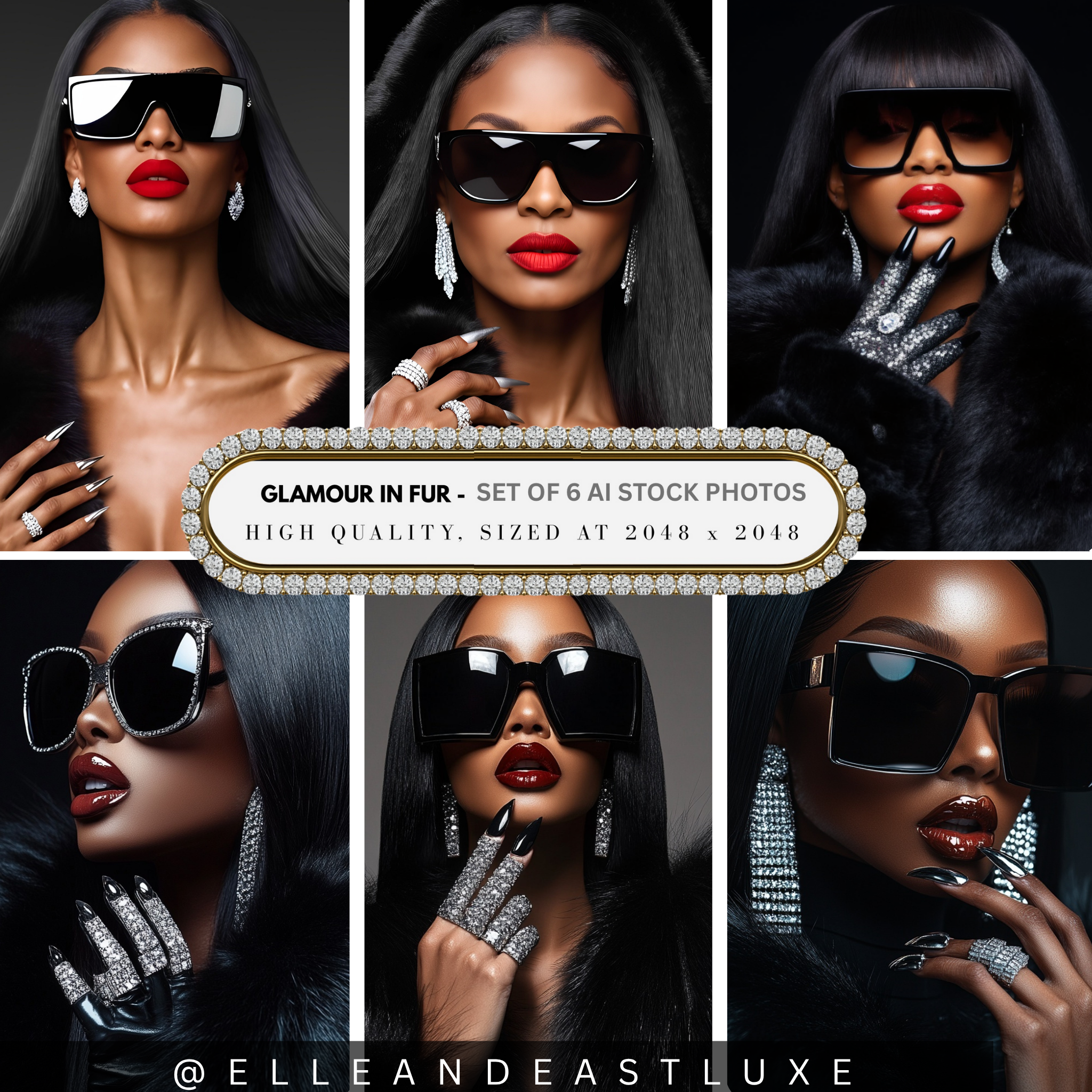 Glamour in Fur – Luxe AI Stock Image Set (6 Photos)