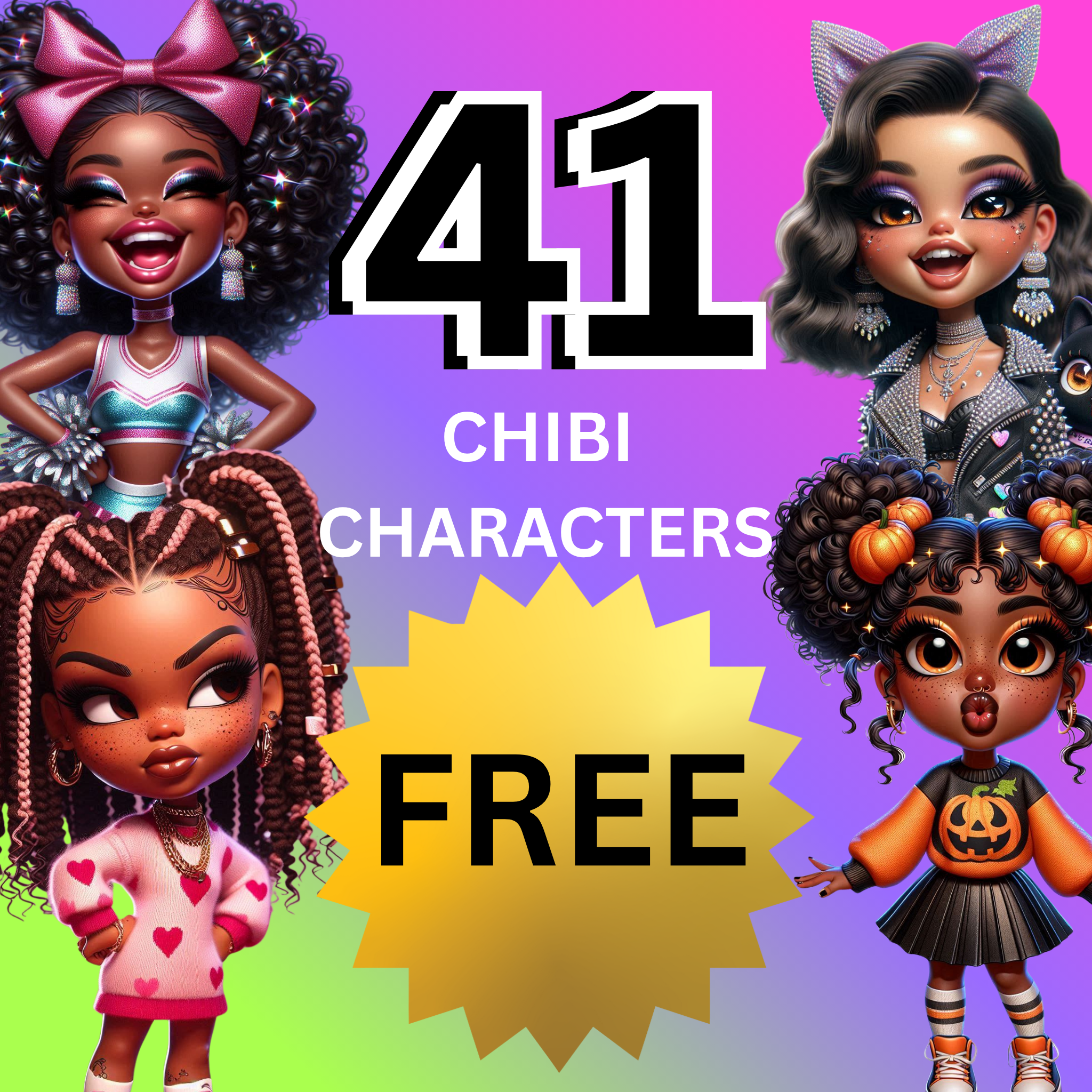 Luxe Freebie: 41 Chibi Queens Collection