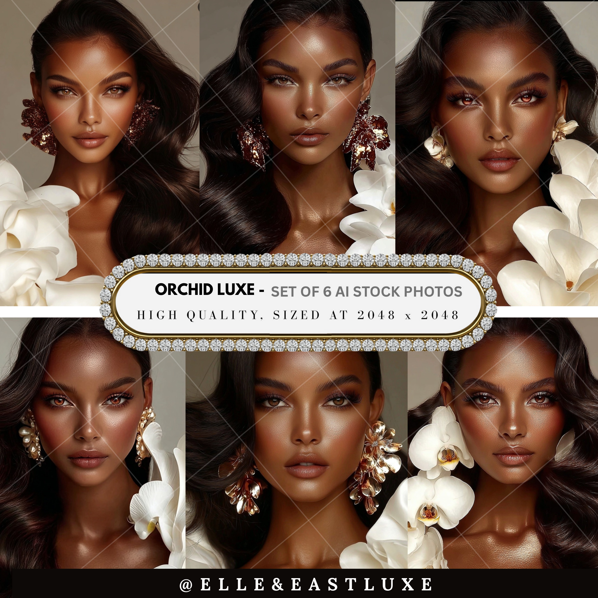 Orchid Luxe – AI Stock Photo Set (6 Images)