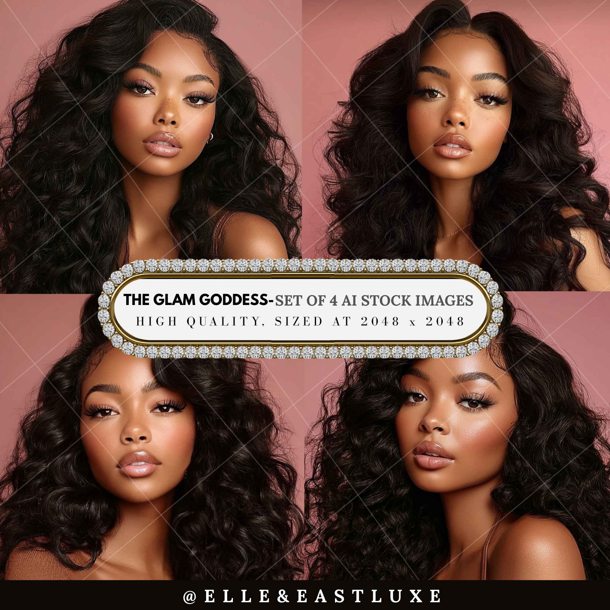 The Glam Goddess – AI Stock Photo Set (4 Images)