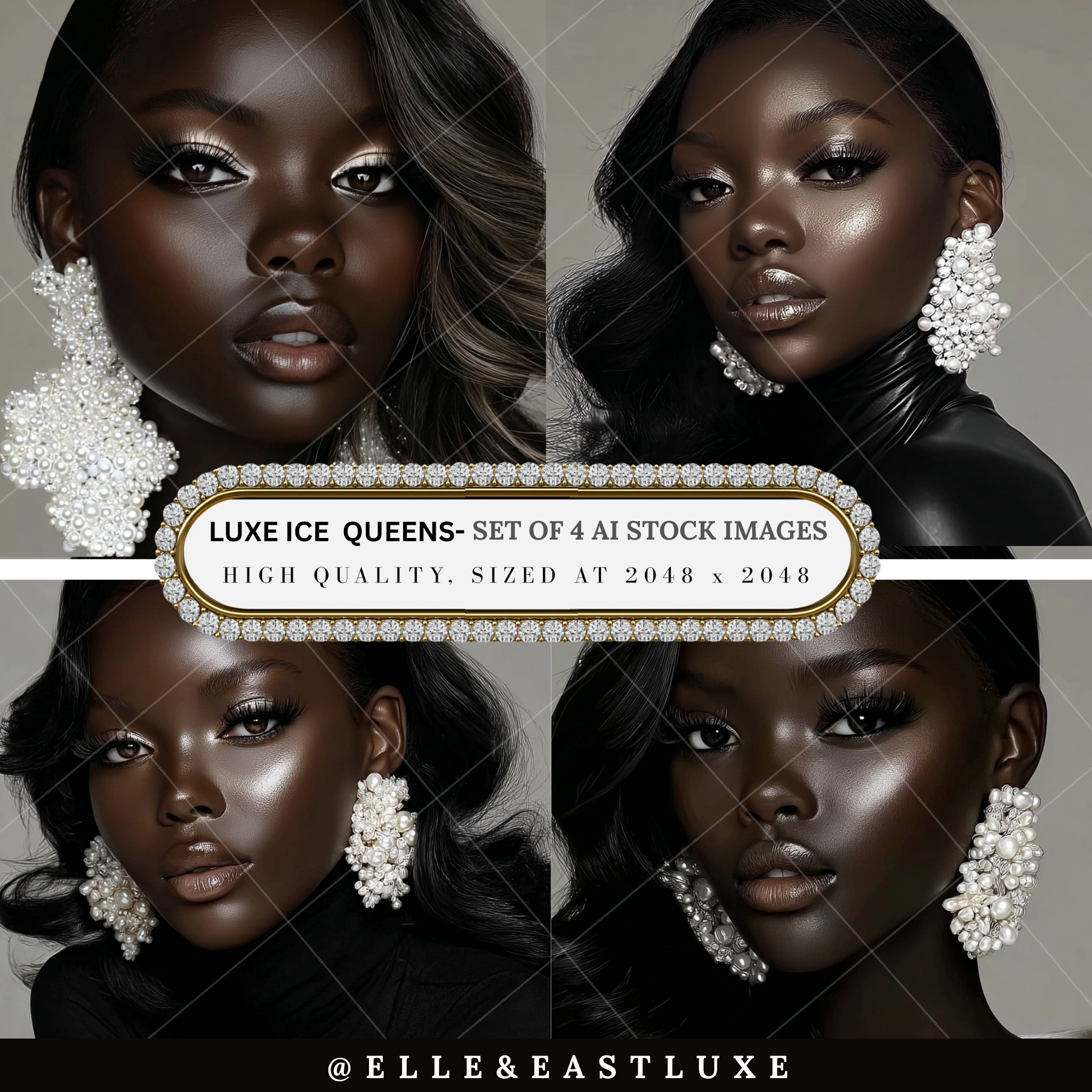 Luxe Ice Queens – AI Stock Photo Set (4 Images)