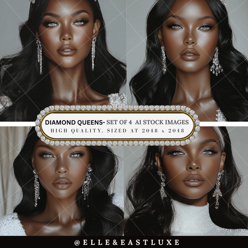 Diamond Queens – AI Stock Photo Set (4 Images)