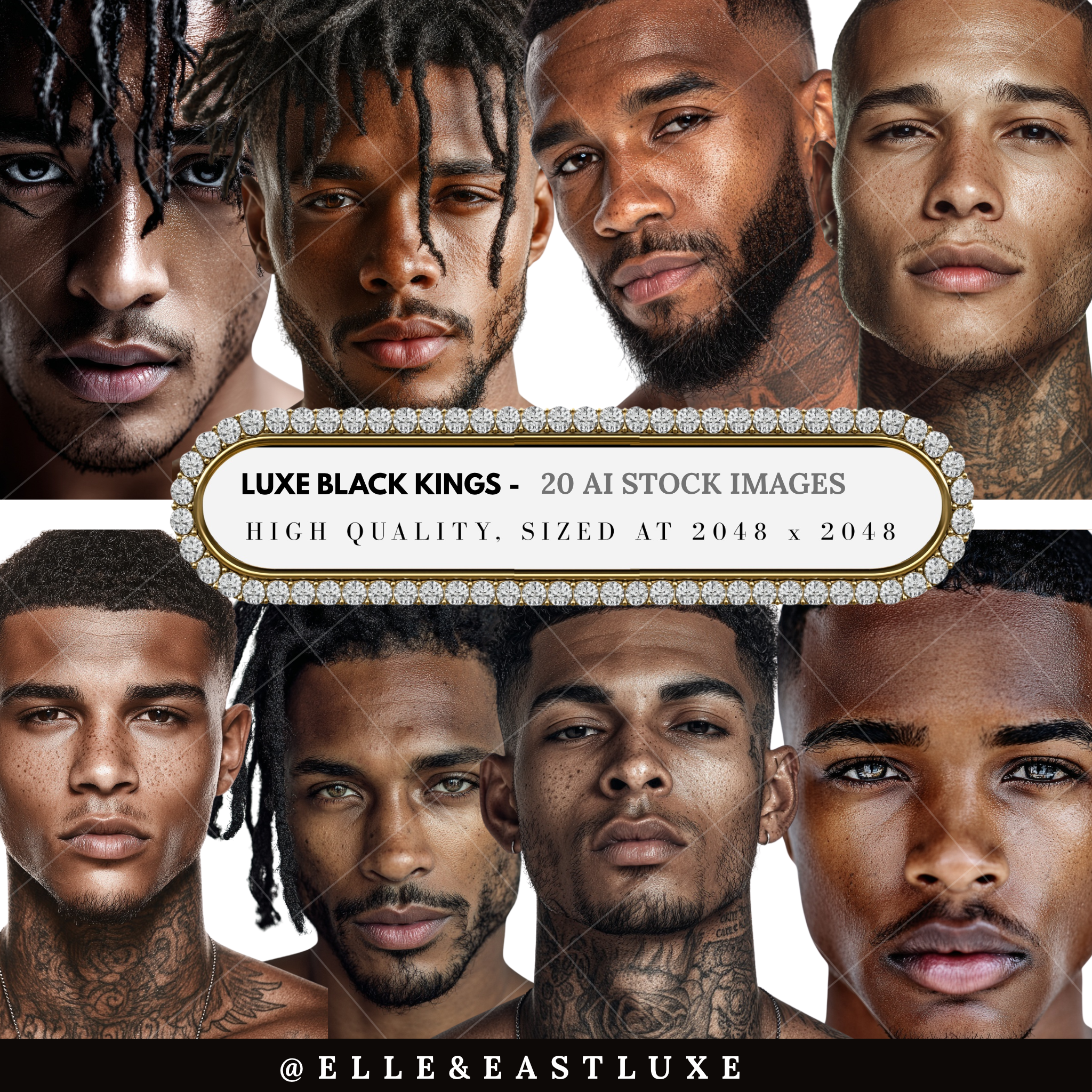 Luxe Black Kings – 20 AI Stock Images (High-Quality)