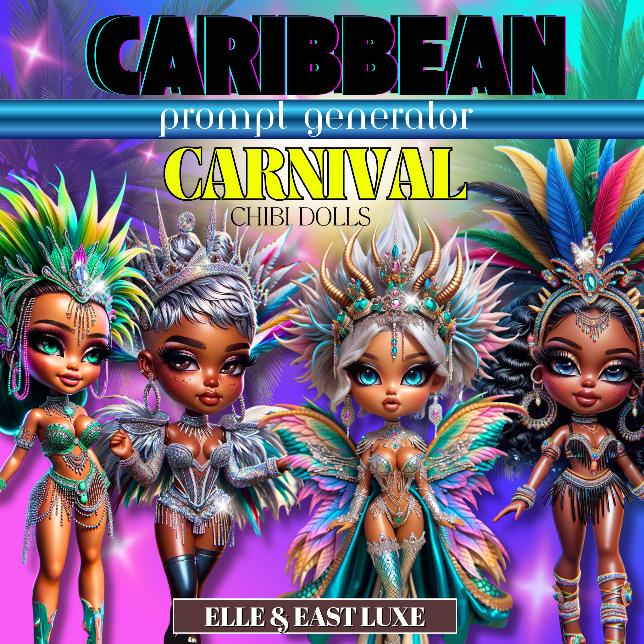 ✨ Caribbean Carnival Chibi Dolls – Prompt Generator ✨