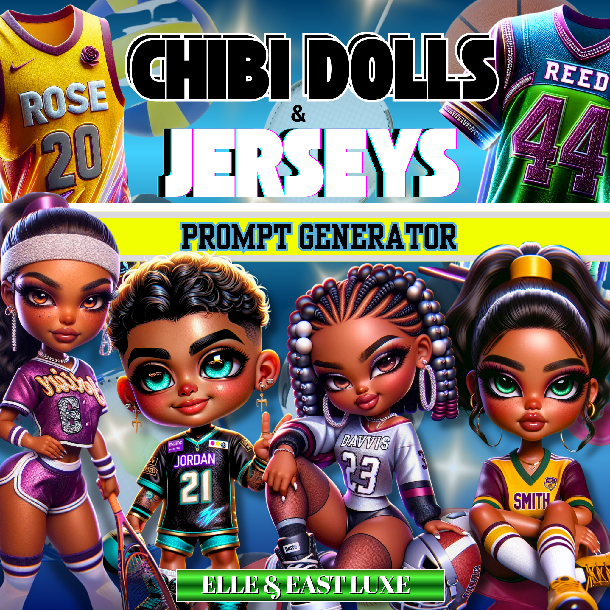 🏀 Chibi Dolls &amp; Jerseys – Prompt Generator 🏀